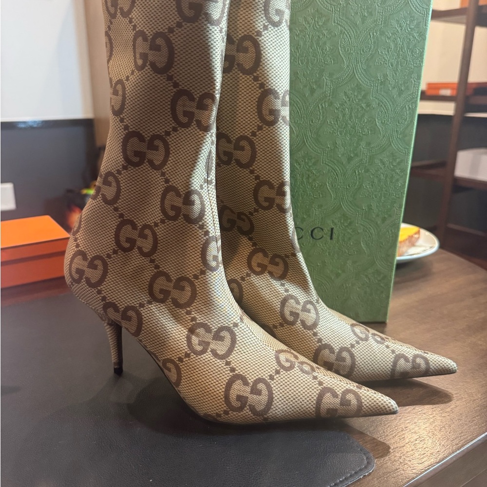 Gucci Brown Checkered Fabric